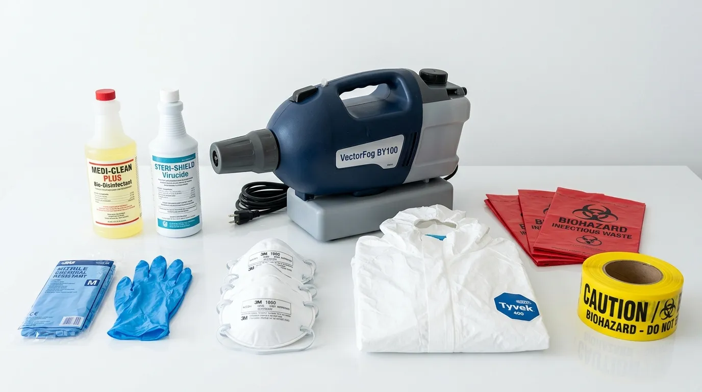 Professional biohazard remediation crew working in Chowchilla